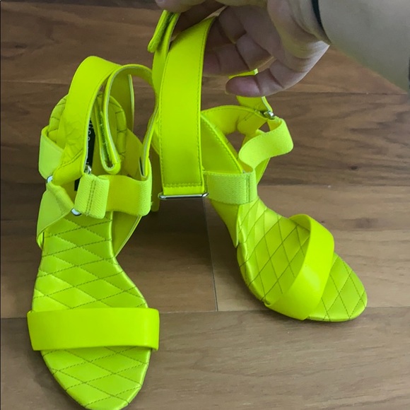 Alice + Olivia Shoes - Alice and Olivia neon green ankle strap heels